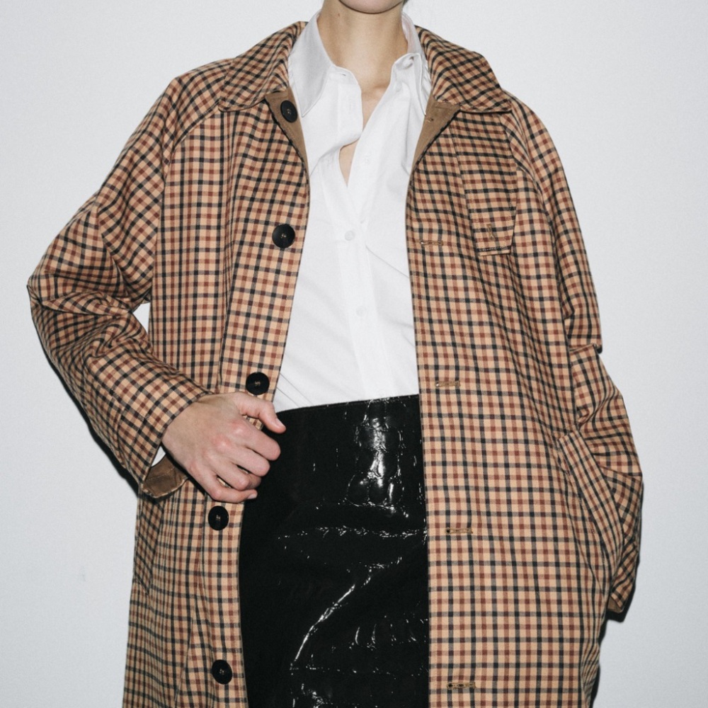 Zara reversible trench coat zw collection in dark caramel